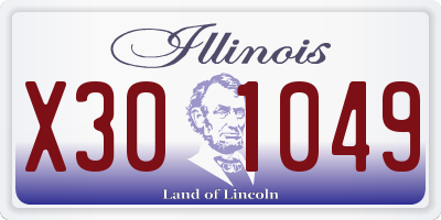 IL license plate X301049