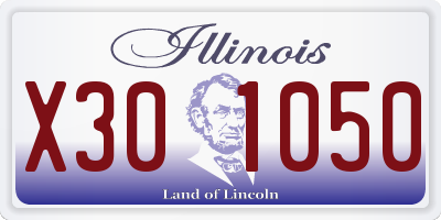IL license plate X301050