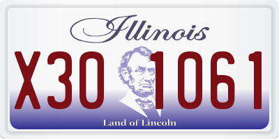IL license plate X301061