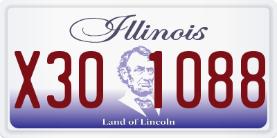 IL license plate X301088