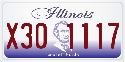 IL license plate X301117