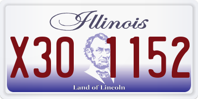 IL license plate X301152