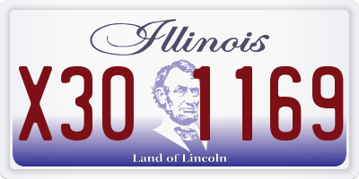 IL license plate X301169