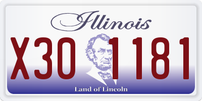 IL license plate X301181