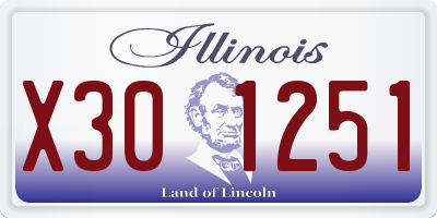 IL license plate X301251