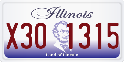 IL license plate X301315