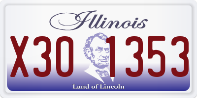 IL license plate X301353