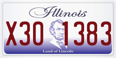 IL license plate X301383