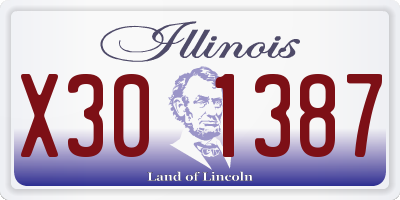 IL license plate X301387