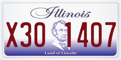 IL license plate X301407