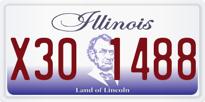 IL license plate X301488