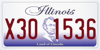 IL license plate X301536