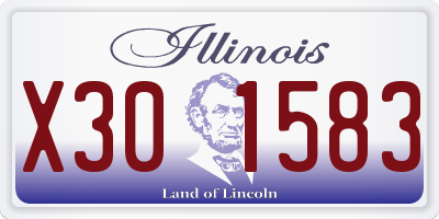 IL license plate X301583