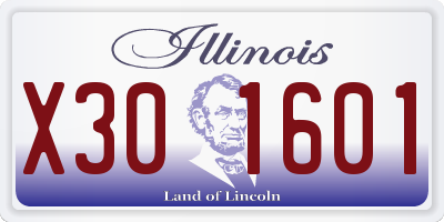 IL license plate X301601