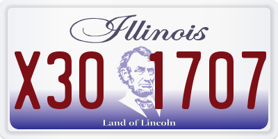 IL license plate X301707