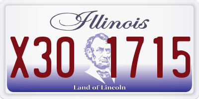 IL license plate X301715