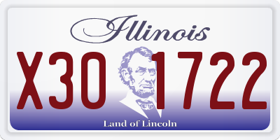 IL license plate X301722