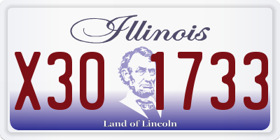 IL license plate X301733