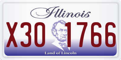 IL license plate X301766