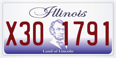 IL license plate X301791