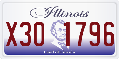 IL license plate X301796