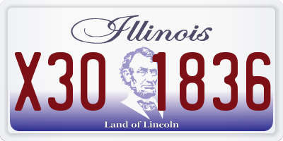 IL license plate X301836