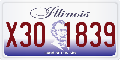 IL license plate X301839