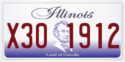 IL license plate X301912