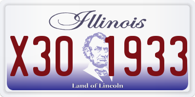 IL license plate X301933