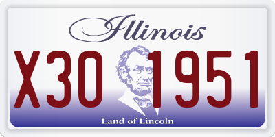 IL license plate X301951