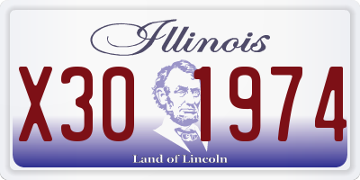 IL license plate X301974
