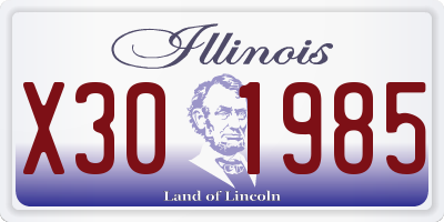 IL license plate X301985