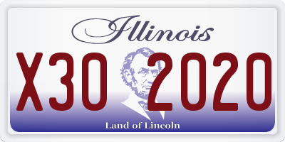 IL license plate X302020