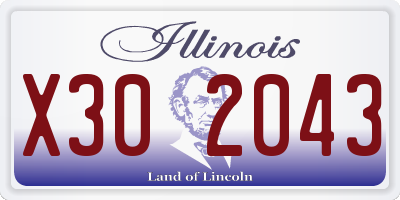IL license plate X302043