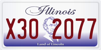 IL license plate X302077