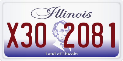 IL license plate X302081