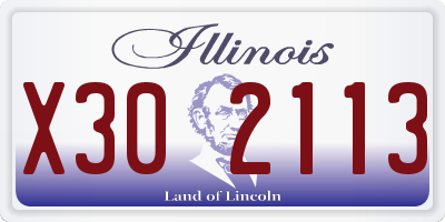 IL license plate X302113