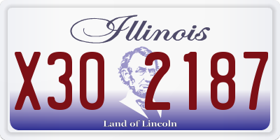 IL license plate X302187