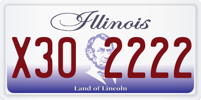 IL license plate X302222