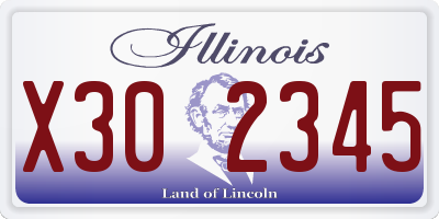 IL license plate X302345