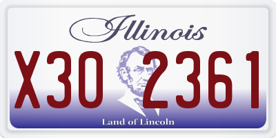 IL license plate X302361