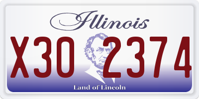 IL license plate X302374