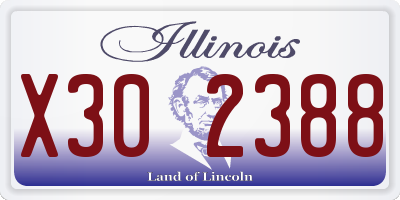 IL license plate X302388