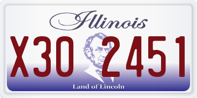 IL license plate X302451