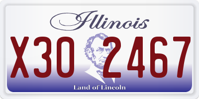 IL license plate X302467