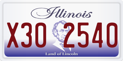 IL license plate X302540