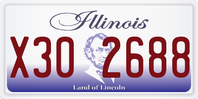 IL license plate X302688