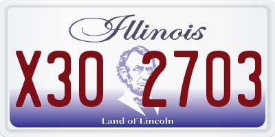 IL license plate X302703
