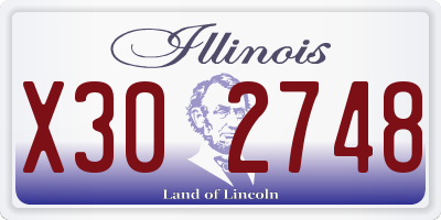 IL license plate X302748