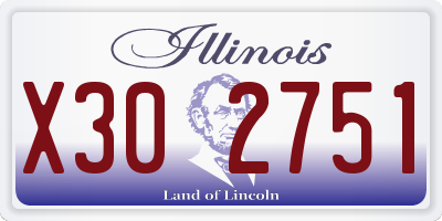 IL license plate X302751